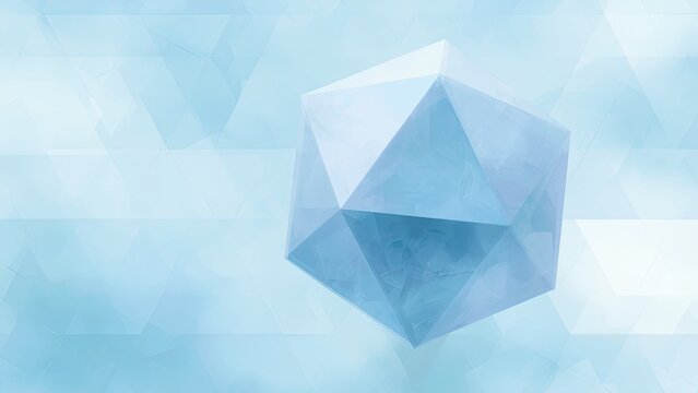 透明感のある多面体 ミニマルな幾何学背景素材
