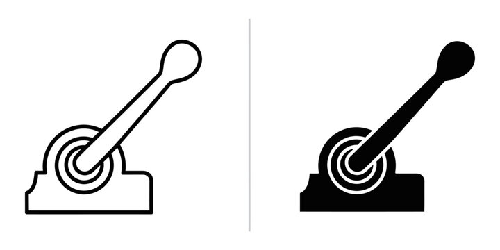 Lever switch on off toggle mechanism in clean minimalist design against white background for control concepts