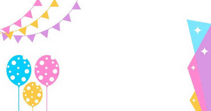 Copy space background animation with birthday and new year event decorations