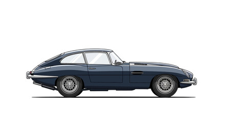 Fototapeta premium Classic Dark Blue Vintage Sports Car.
