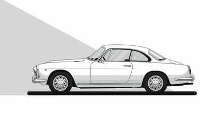 Obraz premium Vintage Silver Luxury Sports Car.