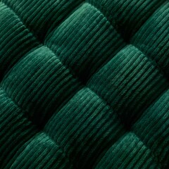 Naklejka premium Deep emerald green ribbed velvet upholstery texture