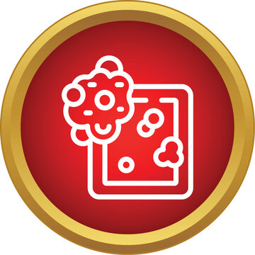 Icon representing a skin disease with rashes and inflammation