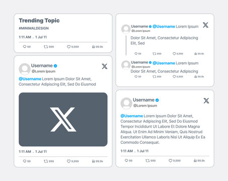 X Twitter Social Media Feed Post Timeline. X Twitter Trending Topic. social media Post template.