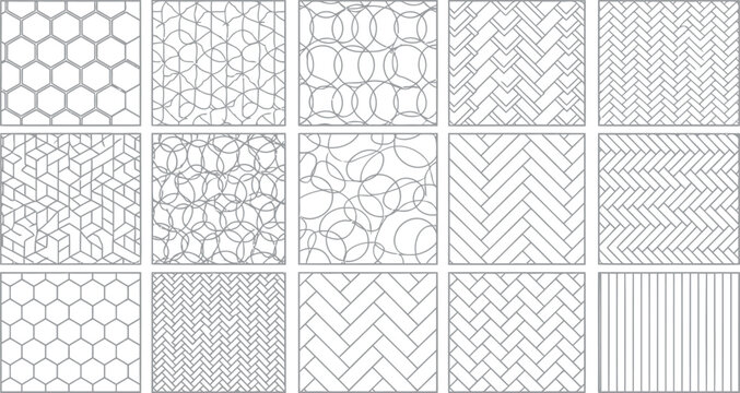 Collection of decorative linear vector pattern tiles and geometric backgrounds with background geometric collection abstract seamless monochrome wallpaper decorative ornament minimalist