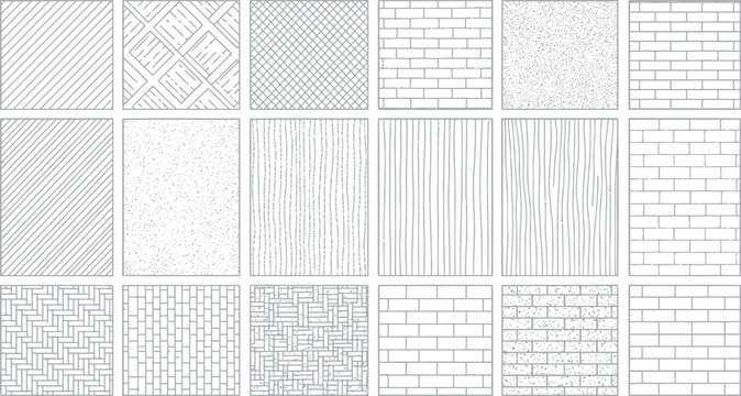 Assorted abstract linear and geometric seamless surface textures with seamless geometric abstract background backdrop monochrome wallpaper structure decoration creative wrapping drafting