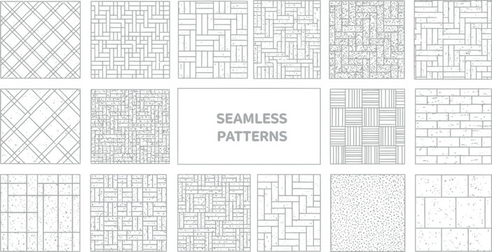 Collection of seamless geometric linear patterns and textures with seamless geometric background abstract monochrome wallpaper backdrop structure decoration ornament creative wrapping
