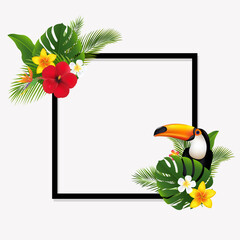 Obraz premium frame with flowers