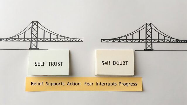 Conceptual Illustration of Self Trust and Self Doubt Bridge Comparison