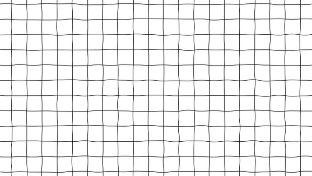 手描き風ラフグリッドチェックパターン背景 黒 横長 16:9