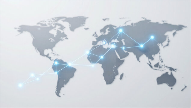 Minimalist Digital Connection Dot Chart for Global Finance Network