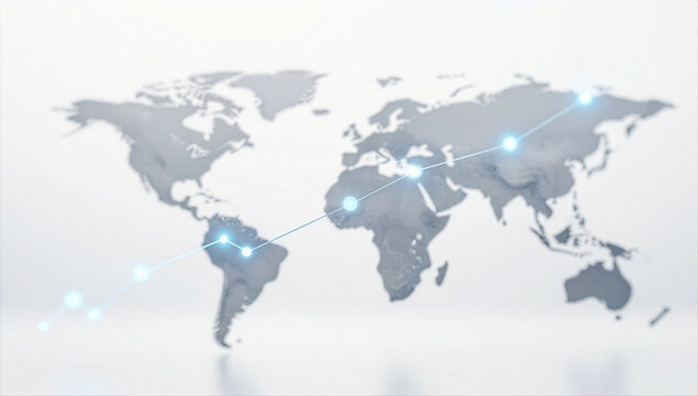 Minimalist Digital Connection Dot Chart for Global Finance Network