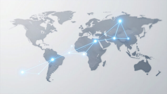 Minimalist Digital Connection Dot Chart for Global Finance Network