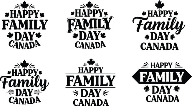 Silhouette Happy Family Day Canada Celebration Graphics
