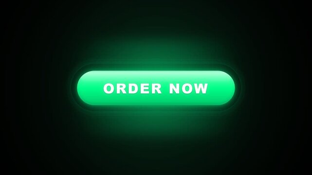 Green order now button with glowing light sweep animation