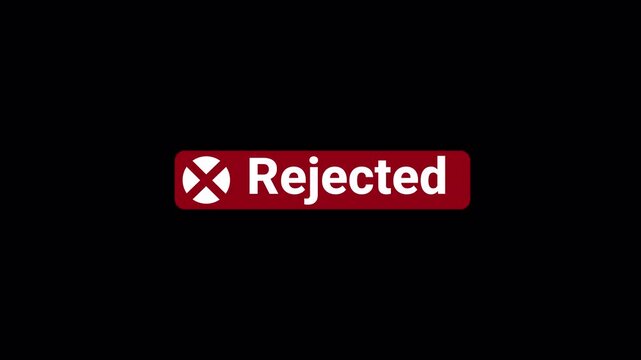 Red rejected button badge with a white cross mark over an alpha channel transparent background. user interface element representing failed verification status.