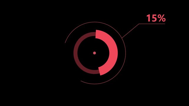  
loading icon animation  15% circle. 15% percent circle round donut chart infographic 