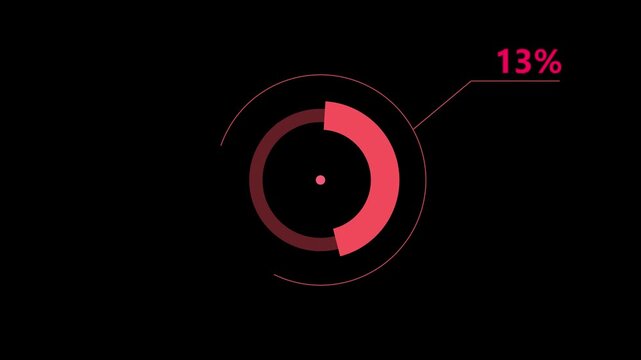  
loading icon animation  13% circle. 13% percent circle round donut chart infographic 
