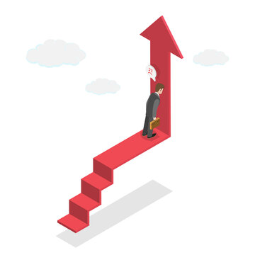 3D Isometric Flat  Illustration of Dead End, Big Mistake and Wrong Decision