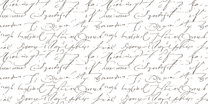 Seamless pattern with elegant hand written cursive script text lines in a decorative vintage calligraphy style