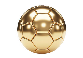 Naklejka premium Golden soccer ball 3d render isolated on transparent background for sports trophy win.