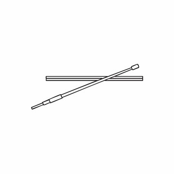 Simple angled line art depicting a thin rod and parallel lines.