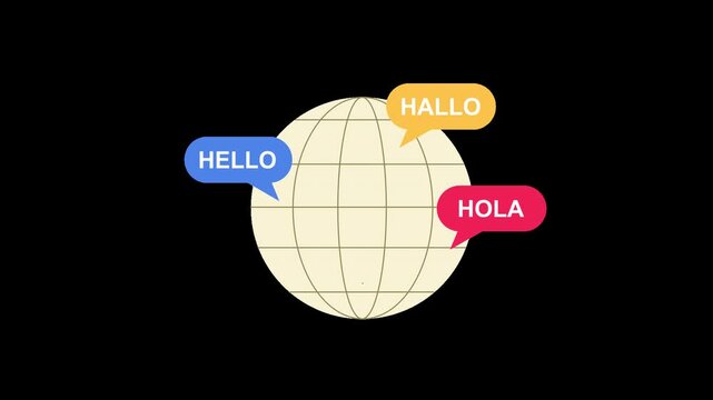 multilingual communication global language translation alpha channel animation