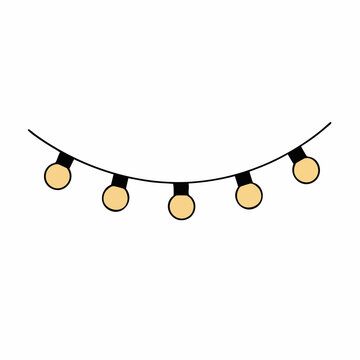 Festive String Lights with Five Warm-Toned Bulbs