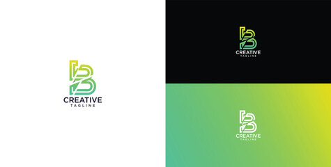 Modern creative letter B logo design featuring a dynamic gradient color scheme, perfect for innovative brands and contemporary businesses seeking a unique identity © micky_adb