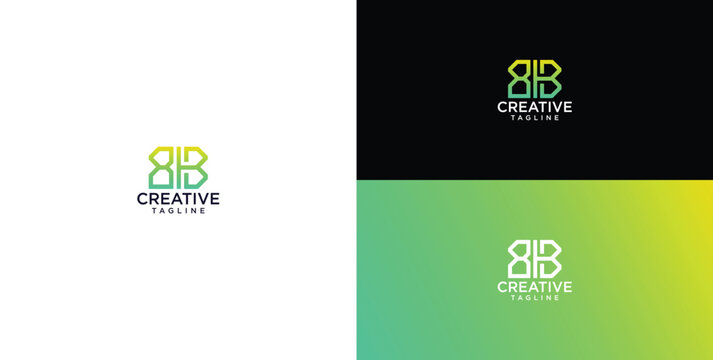Modern geometric letter B logo design with a vibrant green and yellow gradient, ideal for contemporary branding, creative corporate identity, and innovative digital communication businesses