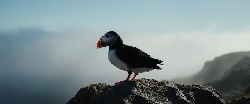 Atlantic Puffin in Ocean Mist