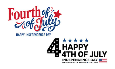 Obraz premium Patriotic fourth of july independence day greeting