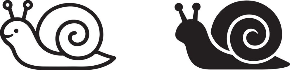 Snail icon vector pack in black color. Editable icons for nature, wildlife, app, web, and print. © Mst.Atina