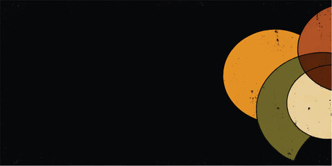 Abstract dark night sky grunge background featuring a bright moon and blue planet with space for text © Md