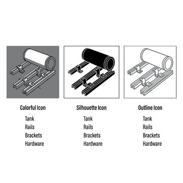 Industrial tank on rails with brackets and hardware  industrial equipment and machinery parts  factory components