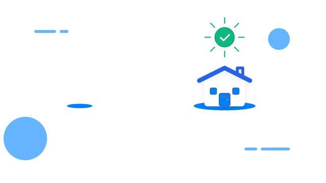 An A-plus rated document icon moves above a residential house animation