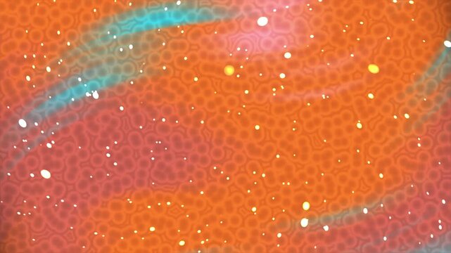 Abstract colorful background with organic cellular texture and glowing particles resembling a cosmic nebula.