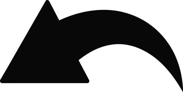 Black curved arrow icon pointing to the left