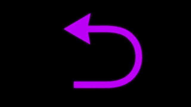 Curved return arrow symbol. Minimal backward direction icon, Curved Return Arrow Icon Minimal Black Navigation Symbol.