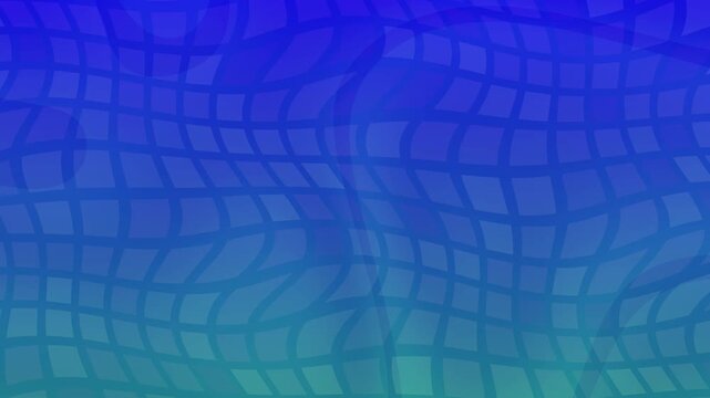 Blue geometric grid pattern featuring curved tiled shapes, smooth wave distortions, layered transparency, and soft gradient lighting creating a modern digital visual composition.