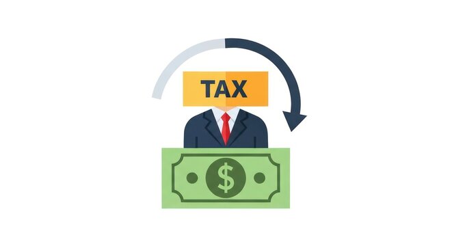 Taxes and finance concept illustration.