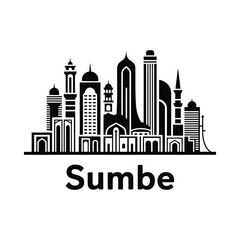 Obraz premium city skyline silhouette on white background architecture