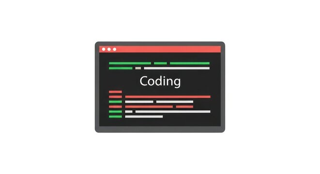 Computer screen with coding interface.