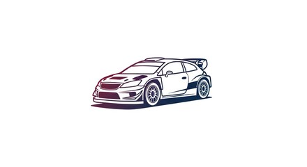 Naklejka premium Racing car illustration in motion.