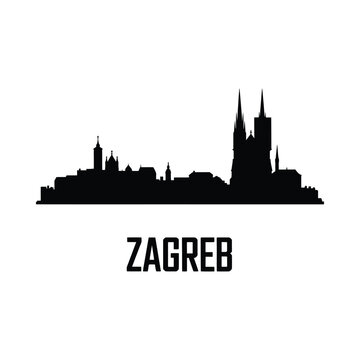 zagreb city skyline silhouette architecture buildings spires