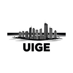 Obraz premium city skyline silhouette on white background urban
