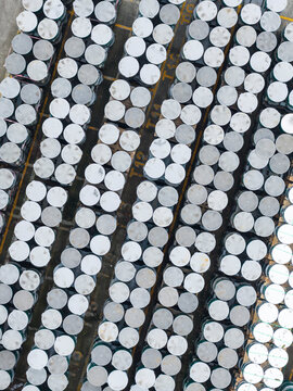 Geometric Pattern of Chemical Drums in Industrial Storage