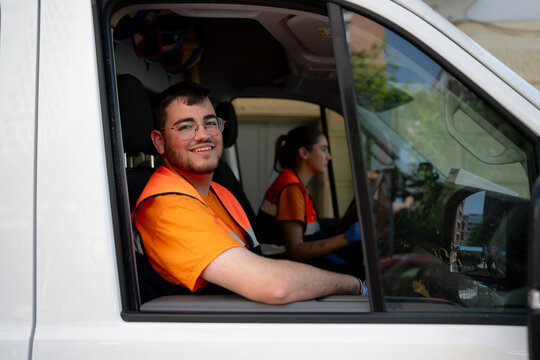 paramedic in an ambulance