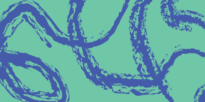 Abstract scribble pattern with vibrant blue brush strokes on turquoise background created with digital art techniques.