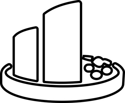 Jamarat icon with Hajj pilgrimage ritual symbols in solid and outline styles isolated on transparent background